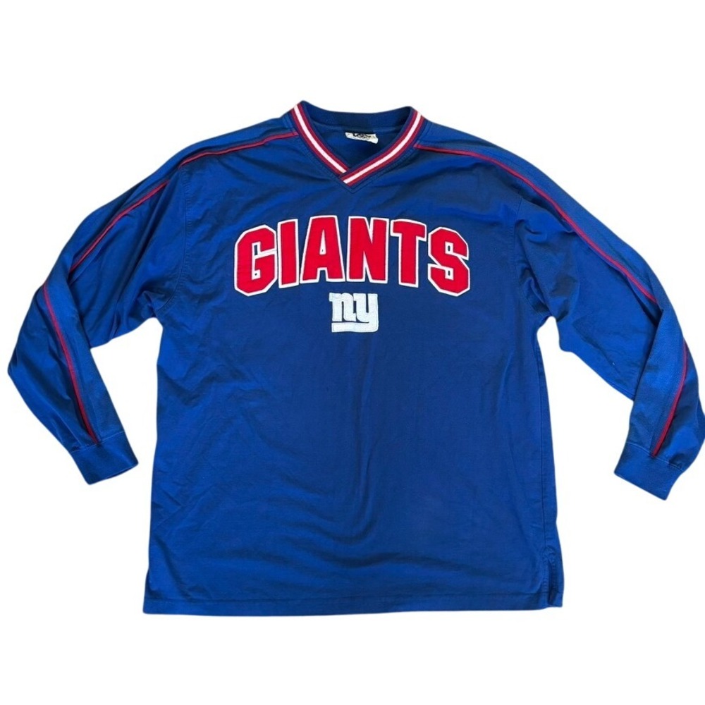 Vintage Lee Sport New York‎ Giants Long Sleeve Heavy Shirt Sz XL Blue Red NFL